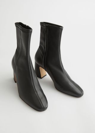 & Other Stories + Almond Toe Leather Sock Boots