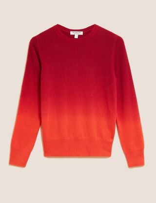 Marks and Spencer + Pure Cashmere Ombre Crew Neck Jumper