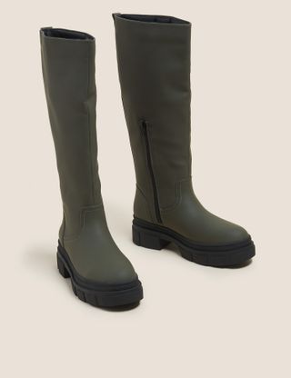 Marks and Spencer + Chunky Cleated Knee High Boots