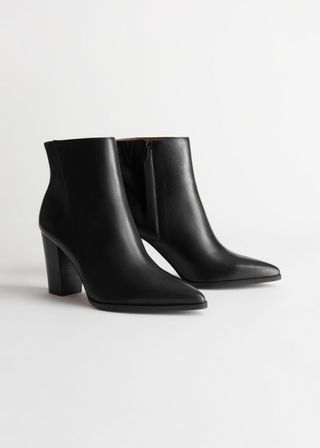 & Other Stories + Leather Pointed Ankle Boots