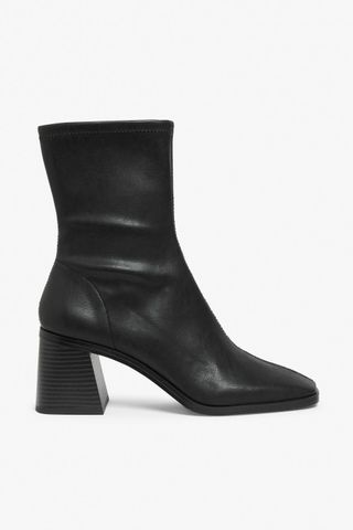 Monki + Faux Leather Sock Boots