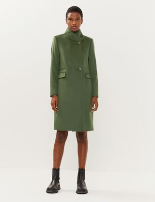 Jaeger + Pure Wool Funnel Neck Tailored Coat