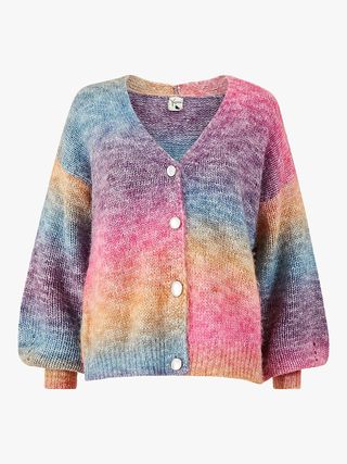 Yumi + Rainbow Relaxed Knitted Cardigan