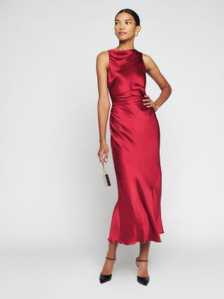 The Reformation + Casette Silk Dress