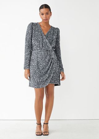 & Other Stories + Sequin Wrap Mini Dress