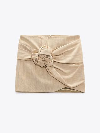 Zara + Floral Mini Skirt