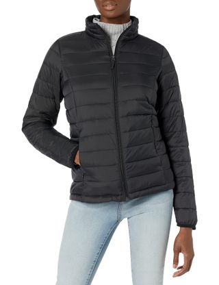 Amazon Essentials + Lightweight Long-Sleeve Full-Zip Water-Resistant Packable Puffer Jacket