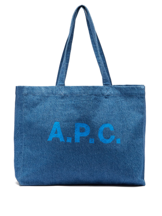 A.P.C. + Diane Logo-Print Denim Shopping Tote