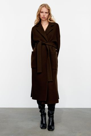 Zara + Belted Wool Coat