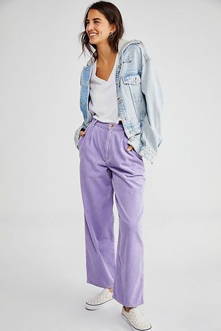 Wrangler + Pleated Barrel Cord Jeans