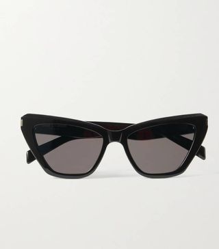 Saint Laurent Eyewear + Cat-Eye Acetate Sunglasses