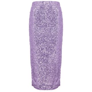 Rotate Birger Christensen + Tasha Purple Sequin Pencil Skirt