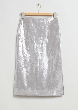 & Other Stories + Sequinned Midi-Length Pencil Skirt