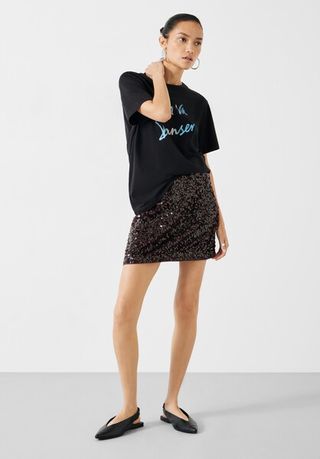 HUSH + Zarina Sequin Mini Skirt