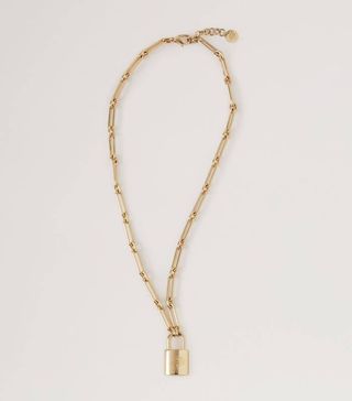 Mulberry + Padlock Necklace Gold