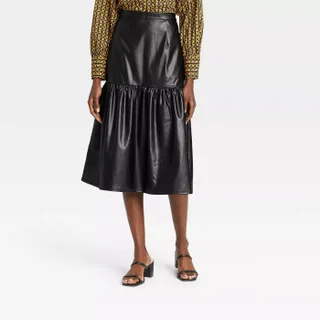 Who What Wear x Target + Faux Leather Skirt