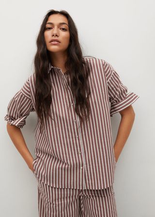 Mango + Striped Cotton Shirt