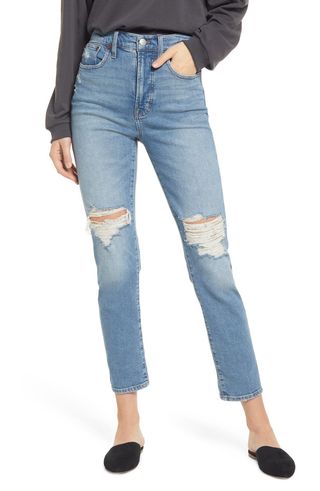 Madewell + The Perfect High Waist Ripped Jeans