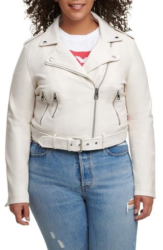 Levi's + Water Repellent Faux Leather Fashion Belted Moto Jacket