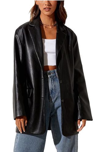 Bhmawsrt + Leather Blazer Coat