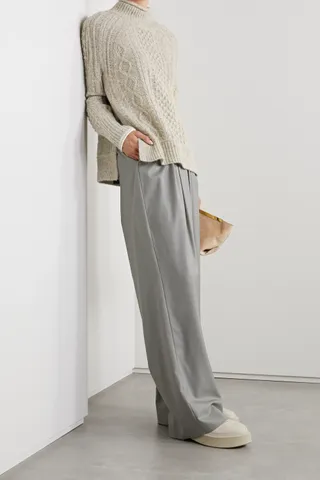 Alex Mill + Camil Cable-Knit Mélange Wool-Blend Sweater