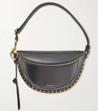 Isabel Marant + Skano Whipstitched Leather-Trimmed Suede Belt Bag