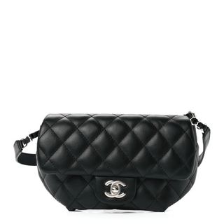 Fashionphile + Chanel Calfskin Quilted Cc Uniform Flap Belt Bag Black