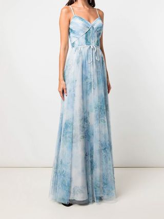 Marchesa Notte Bridesmaids + Sora Floral-Print Strappy Dress