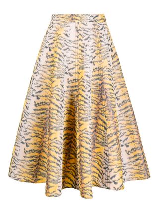 Philosophy Di Lorenzo Serafini + Tiger-Print Flared Skirt