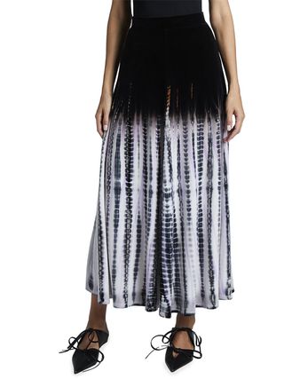 Proenza Schouler + Tie-Dyed Velvet Jersey Maxi Skirt