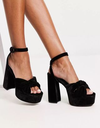 Asos Design + Natia Knotted Platform Heeled Sandals