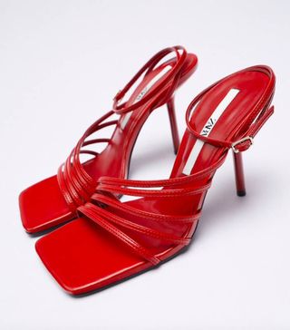 Zara + High Heel Sandals With Strap