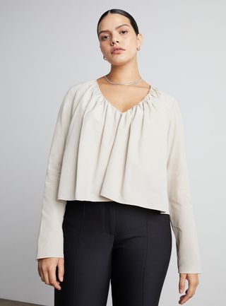 Who What Wear Collection + Gemma V-Neck Gathered Top