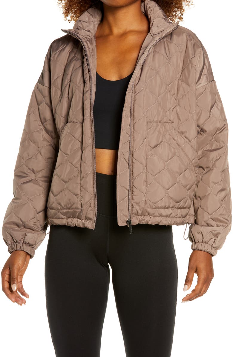 Zella + Quilted Bomber Jacket