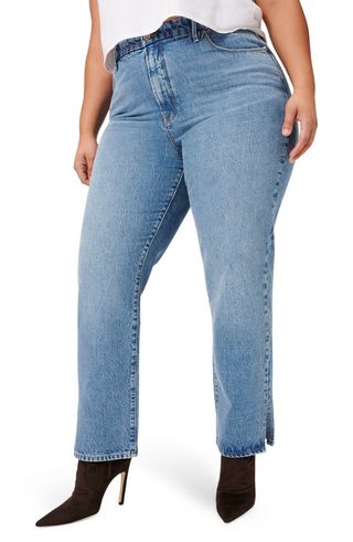 Good American + Good Boy High Waist Distressed Nonstretch Jeans