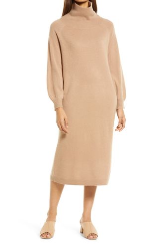Nordstrom + Puff Sleeve Wool & Cashmere Sweater Dress