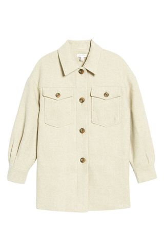 Topshop + Oxford Twill Shirt Jacket