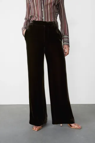 Zara + Silk Blend Velvet Pants Limited Edition