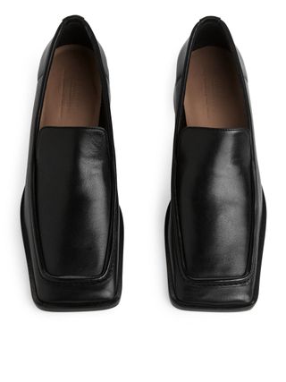 Arket + Square-Toe Leather Loafers