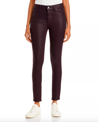 Paige + Hoxton Coated Skinny Ankle Jeans