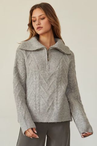 Crescent + Maryann Zip Up Sweater