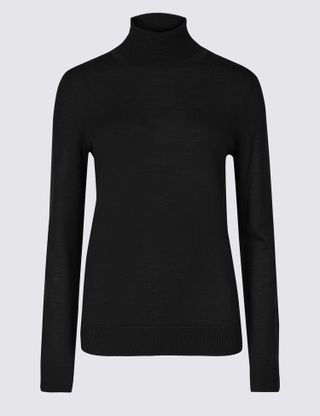 Marks and Spencer + Pure Merino Wool Roll Neck Jumper