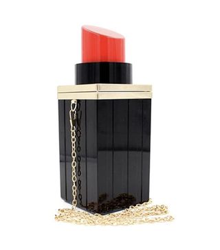 Shiratori + Acrylic Black Lipstick Shape Evening Bag