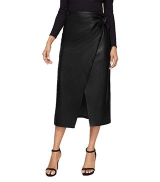 SweatyRocks + Elegant High Waist Leather Midi Skirt