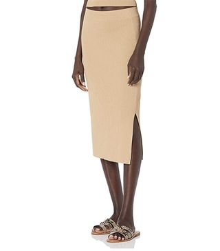 The Drop + Vera Slim Side Slit Midi Sweater Skirt