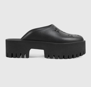 Gucci + Platform Perforated G Sandal