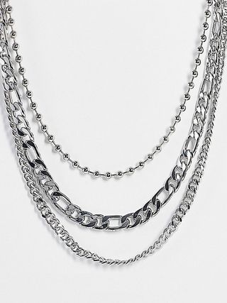 ASOS Design + Pack of 3 Mixed Chain Necklaces
