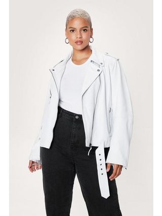 Nasty Gal + Leather Oversized Biker Jacket