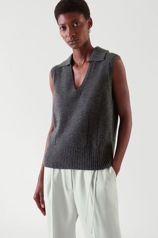 Cos + Knitted Collar Vest