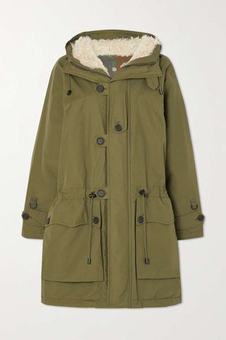 Fortela + Fergie Hooded Faux Shearling-Lined Cotton-Blend Canvas Parka
